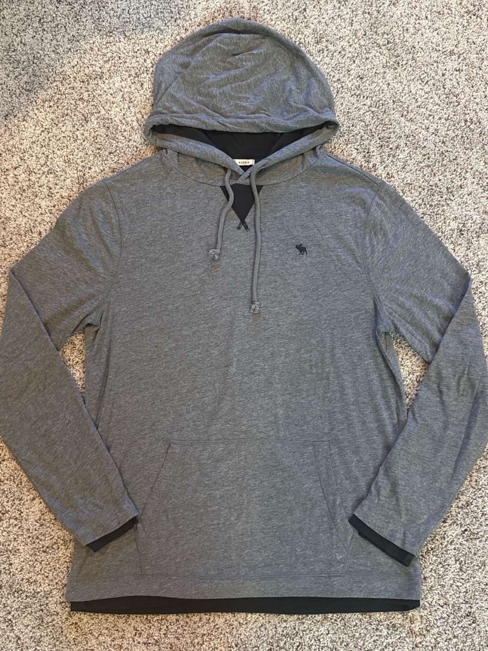 Abercrombie & Fitch Gray Hooded Long-Sleeve Pullover